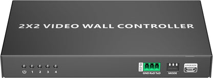 PremiumCord HDMI-wandcontroller, 1 video-ingang voor 4 displays, 8 weergavemodi, Full HD 1080p 60 Hz, HDMI 1.4, HDCP 1.4, metalen design, zwart