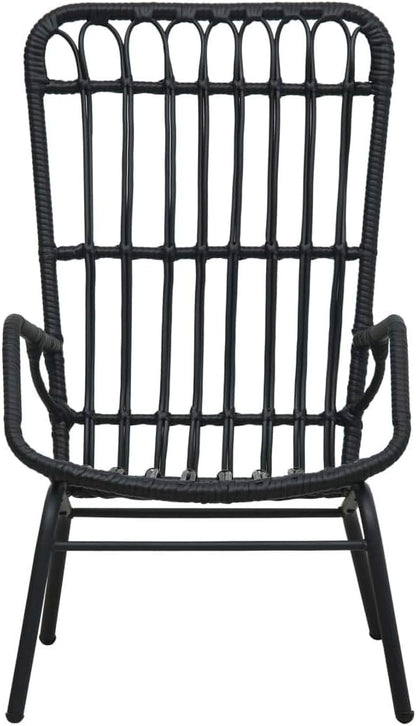 Festnight Synthetic Rattan Garden Chair Outdoor Chair Adiron Roof Patio Outdoor Chair Black 75 x 53.5 x 90 cm - QUORE