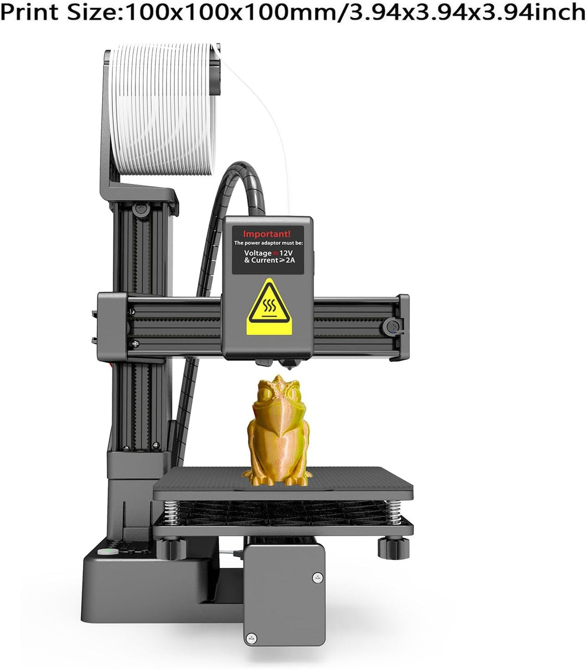 FDM Mini 3D-printer, frequentieverdeling multiplexing 3D-printer, volledig gemonteerde 3D-printer voor beginners, hoge precisie printen met TPU PLA, Zwart