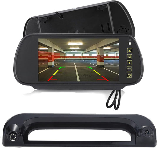 【Super dubbele lens】 HD auto achteraanzicht remlicht achteruitrijsysteem in 3e remlicht met dubbele achteruitrijcamera, voor Citroën Jumper/FIAT Ducato/Van WEZEL/Opel Movano/Boxer (met 7 inch