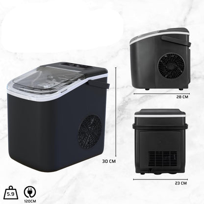 ICE Cube Maker IJsblokjesmachine, 9 ijsblokjes in 6 minuten, twee maten, 10 kg in 24 uur, ijsblokjesmachine voor thuisgebruik