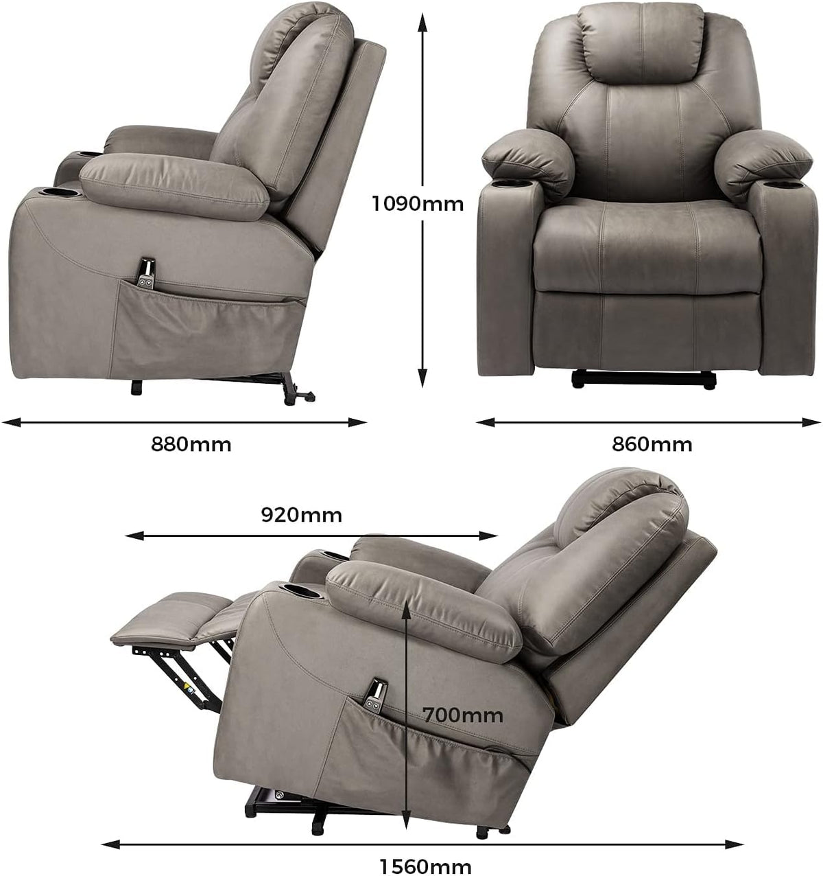 Elektrische Relaxfauteuil – Relaxstoel – Powerlift Stoel – Verstelbare Fauteuil – Loungestoel – Elektrisch Verstelbare Rugleuning – Opstaande Liftfunctie