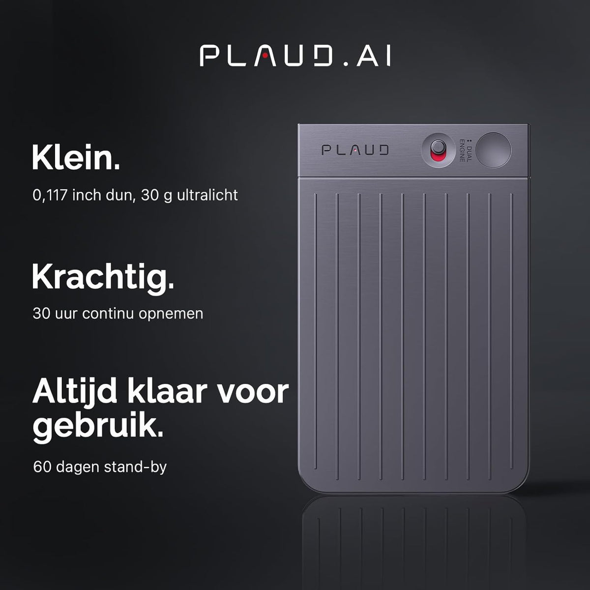 Plaud Note Digitale AI Spraakrecorder voice recorder met AI Transcriptie en samenvattingen audio ondersteunt 112 talen audio recorder voor colleges vergaderingen (Zwarte Hoes met Zwarte Note)