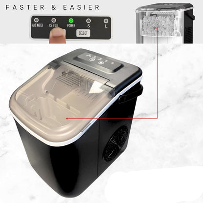 ICE Cube Maker IJsblokjesmachine, 9 ijsblokjes in 6 minuten, twee maten, 10 kg in 24 uur, ijsblokjesmachine voor thuisgebruik