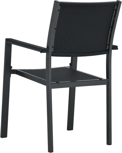 Gecheer Garden Chairs Garden Chairs Garden Chair Patio Seat Furniture Camping Chair Garden Chair Garden Chair Patio Chair 4 Pieces Black Plastic Rattan Look - QUORE