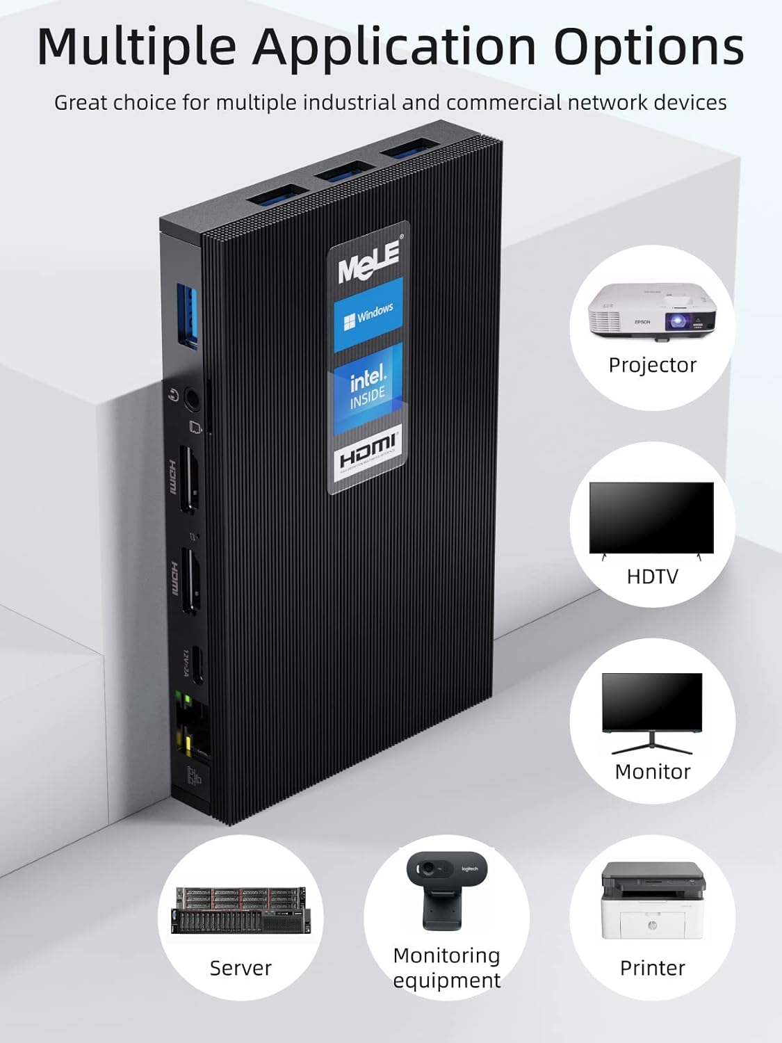 Mini PC – Mini Computer – Compacte PC – Kleine Desktop – Stille PC – 8GB/256GB – Ventilatorloos & Compact formaat
