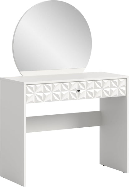 xonox.home Make-uptafel Prisma X76A9T69 kaptafel met spiegel in wit melamine, ca. 90x133x39 cm