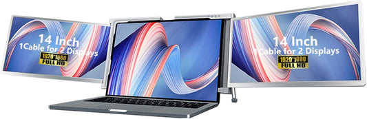 Dual Extender Screen, Laptop Screen Extender, Triple Display Laptop Monitor Extender, with Retractable Stand for 15-17 Inch Laptops(S400) - QUORE