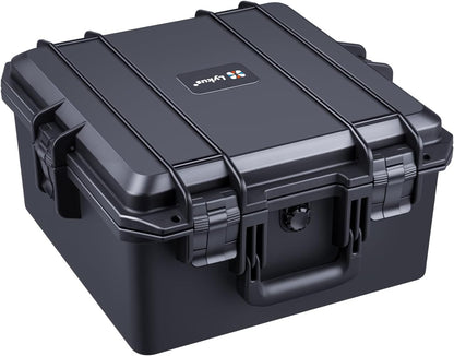 Lykus HC-3620 Waterdichte Koffer met Schuim, Binnenmaat 35,5 x 35,5 x 20,5 cm, Geschikt voor camera, lenzen, drones, mic, zaklampen, projectoren, elektronica,Gereedschap en meer