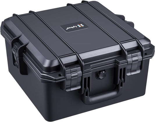 Lykus HC-3620 Waterdichte Koffer met Schuim, Binnenmaat 35,5 x 35,5 x 20,5 cm, Geschikt voor camera, lenzen, drones, mic, zaklampen, projectoren, elektronica,Gereedschap en meer