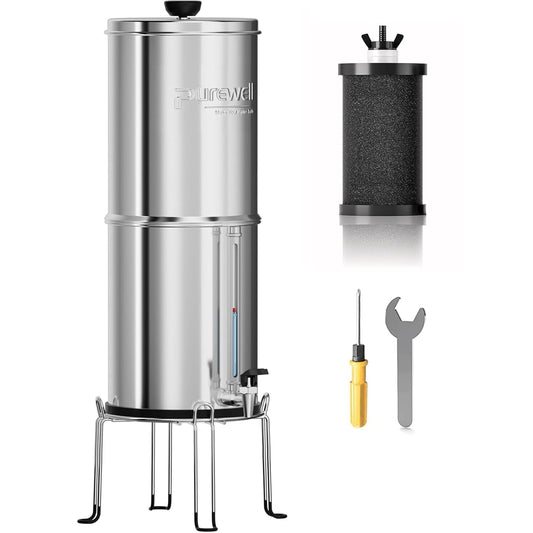 Draagbaar Zwaartekrachtwaterfilter – Waterfilter – Drinkwaterfilter – Waterzuiveraar – Campingfilter – 3,8 Liter – 4-Traps Filtersysteem (0,01 μm)