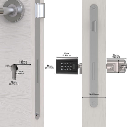 WELOCK Keyless Entry Deurslot, Elektronisch Combinatieslot,APP Besturing,Bluetooth Code-slot, Verstelbaar Deurslot IP65,geschikt voor deurdikte 50-100 mm, voor Appartementen, Kantoren, Hotels