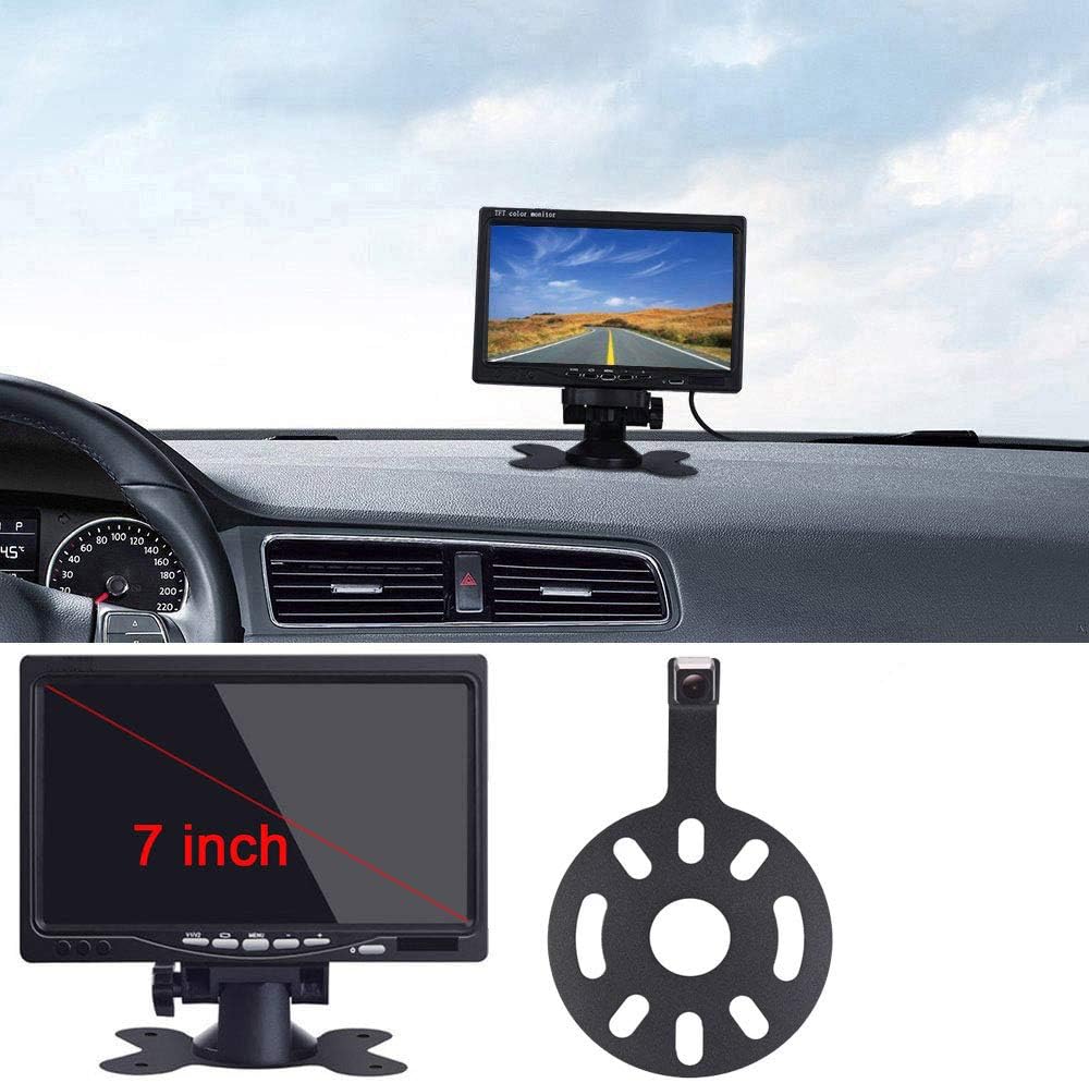 HD Derde Dak Top Mount Remlamp Omgekeerde Achteruitblik Backup Camera Hoek afstand Verstelbare IR Nachtzicht voor Jeep Wrangler/Willys/Onbeperkt Sahara Spare Tire Rubicon, Reversing Camera+7"monitor