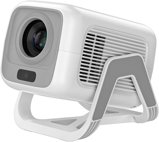 Bettdow Netflix Official, 4K mini-beamer, Full HD 1080P draaibare projector, autofocus/trapeziumcorrectie, 10.000 lumen videobeamer met Android 13, bluetooth 5.2, projector thuisbioscoop/outdoor, wit