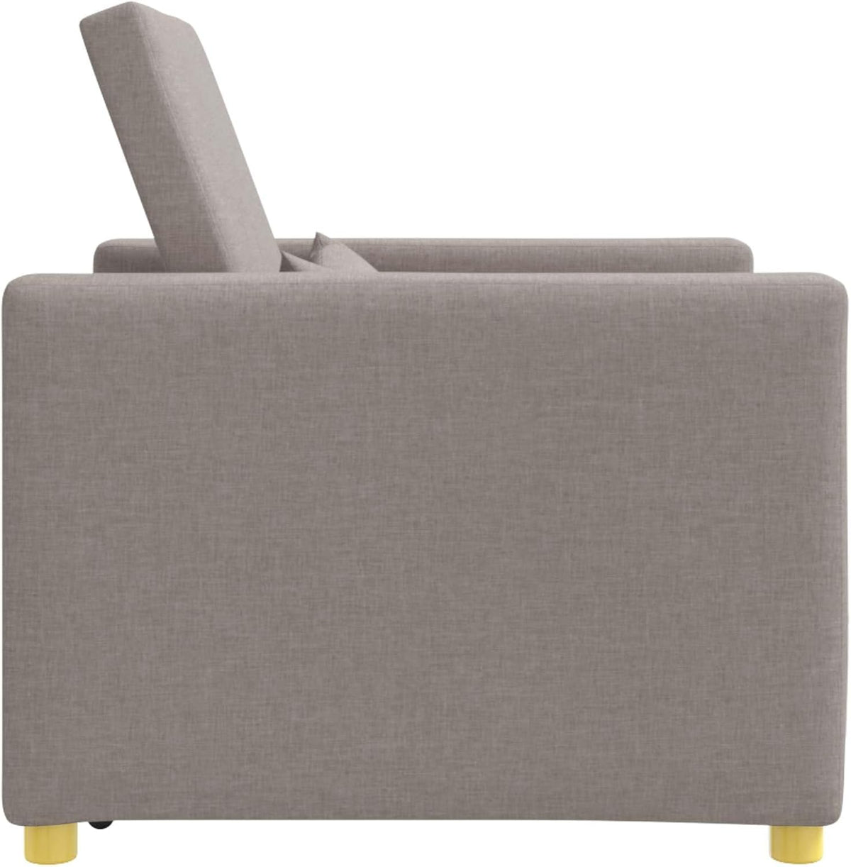Uitschuifbare slaapbank, eenpersoons, taupe, 90 x 165 x 87 cm, stof, Scandinavische stijl, stoel voor woonkamer, slaapkamer, werkkamer, logeerkamer - QUORE