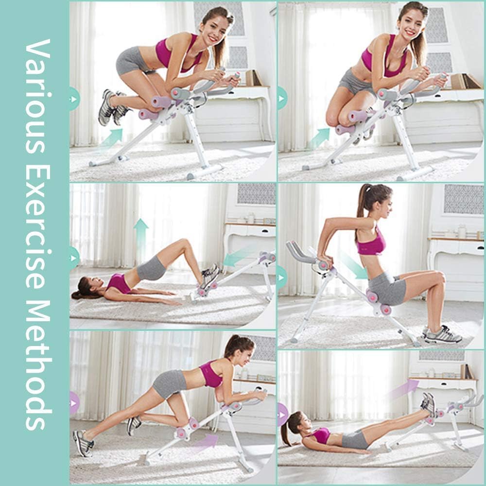 leikefitness In hoogte verstelbare buiktrainer voor het hele lichaam workout machine taille cruncher core toner, been, dijen, billen shaper met LCD-monitor AB9300