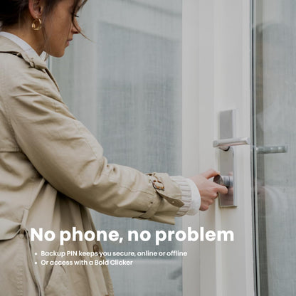 Bold SX33 Smart Lock cilinder, intelligent deurslot zonder sleutel, Bluetooth en wifi, eenvoudige installatie, app-bediening, zwart