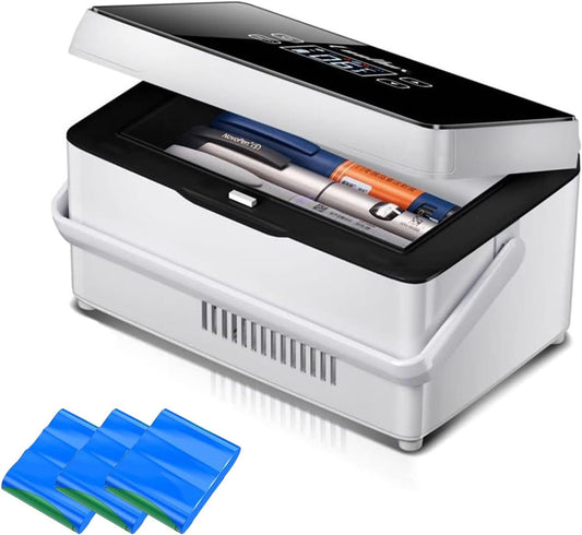 Koelkast voor medicijnen, draagbaar, met 3 batterijen, mini-intelligente elektrische thermostaat, koeler, grote koeltechniek, ruimte voor auto, reizen, thuis, medische koeltas