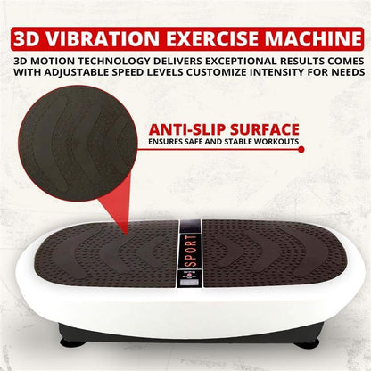 3D Crazy Fit Vibration Plate, Oscillation and Pulsation with Dual Motor, 80 Speeds, Remote Control and Resistance Bands, Full Body Fitness Device for Home, Maximum Load 150 kg - QUORE