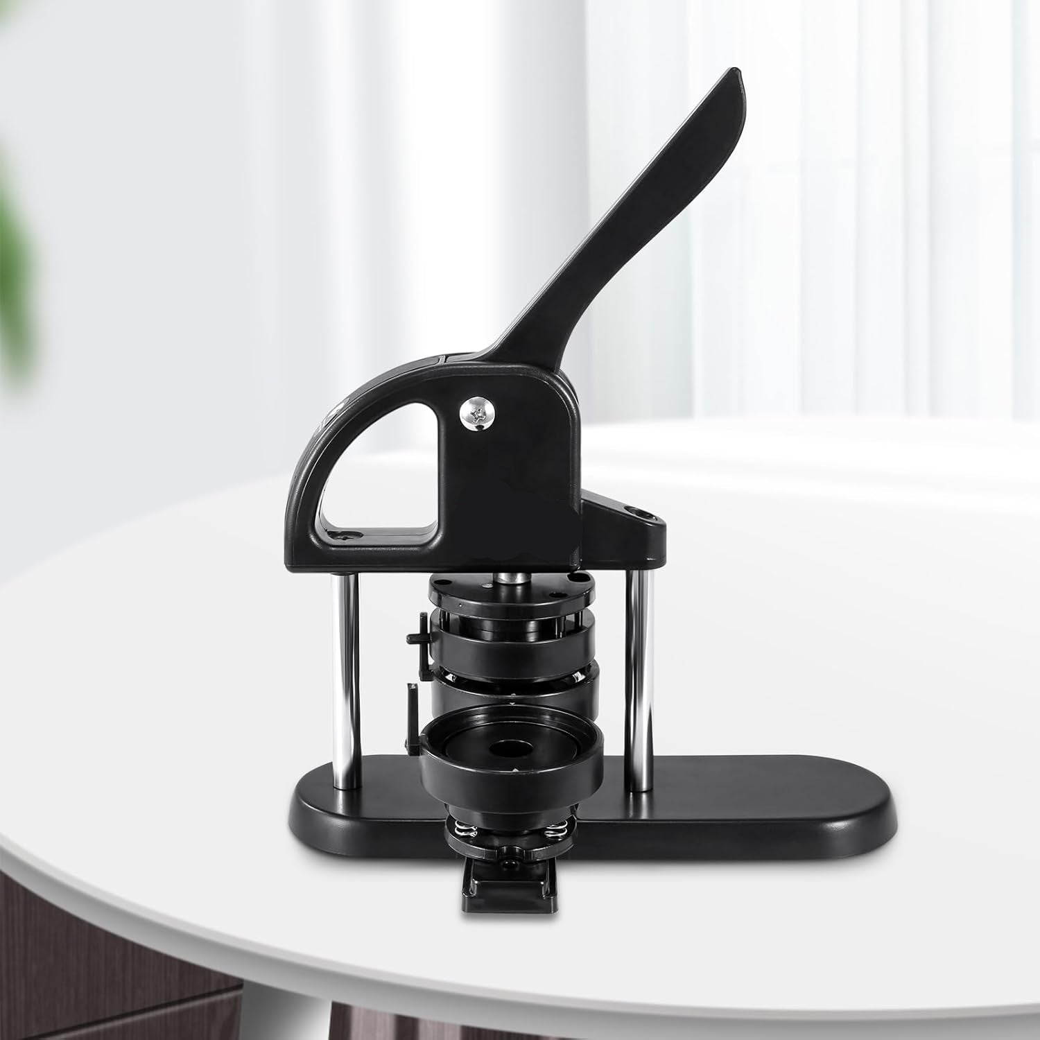 Knoopmachine - met knoopdelen - Ergonomische booghandgreep - Maker voor DIY-knoppen - Zwart - QUORE