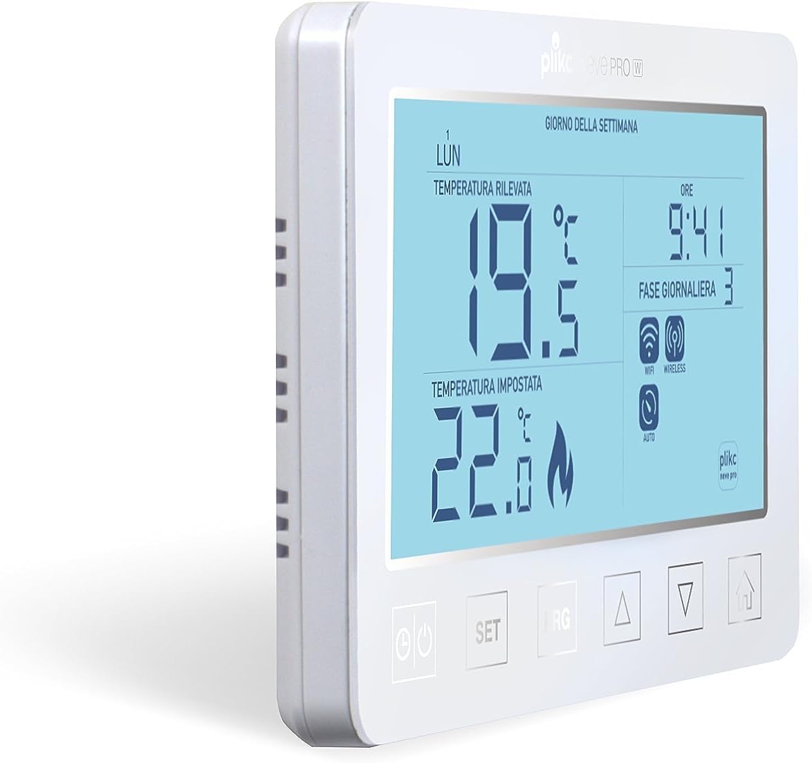 Digitale draadloze thermostaat met dual-band compatibel met Alexa - voeding 230 V - (Sneeuw PRO W)