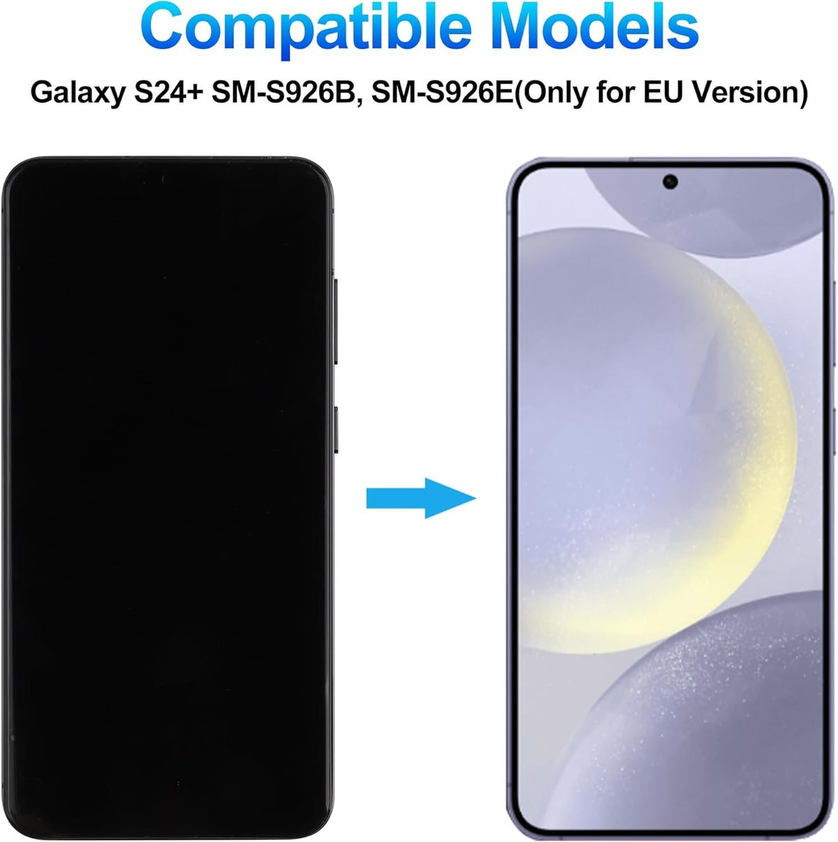 Duotipa [EU-versie] nieuw 6,7 inch TFT-display, compatibel met Samsung Galaxy S24+, SM-S926B, lcd-display, touchscreen, digitizer, montage met reparatiegereedschap, geen vingerafdrukfunctie