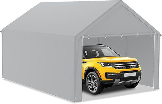 Garagetent – Carport – Opslagtent – Schuurtent – Werkplaats Tent – 4 x 6 Meter – Stevig Gegalvaniseerd Stalen Frame – Water- en UV-bestendig PE Dakzeil