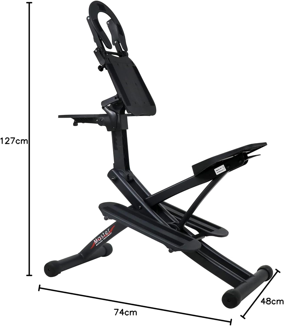 Master Massage Professionele inklapbare mobiele massagestoel behandelingsstoel van aluminium verstelbaar licht met muziekkussen Bluetooth transportkoffer, blauw, één maat