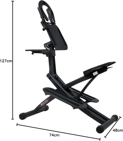 Master Massage Professionele inklapbare mobiele massagestoel behandelingsstoel van aluminium verstelbaar licht met muziekkussen Bluetooth transportkoffer, blauw, één maat