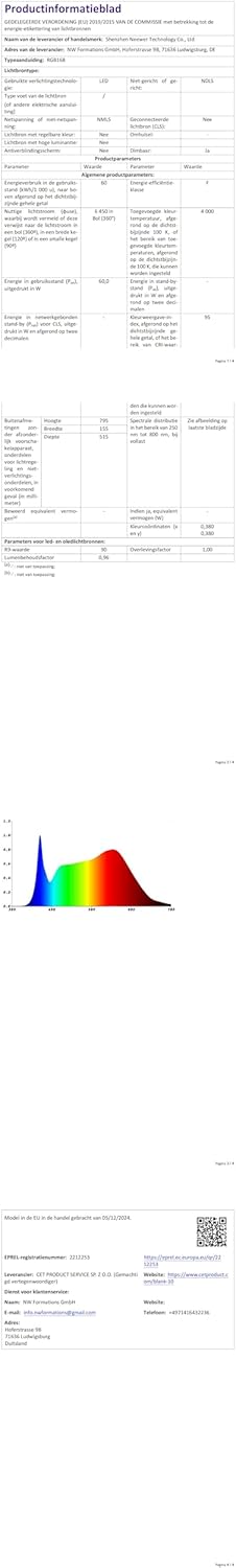 RGB Videolamp 18,3 Inch – LED-Paneel – Studioverlichting – Fotolamp – Lichtpaneel – 60 W Dimbaar – 2500-8500 K