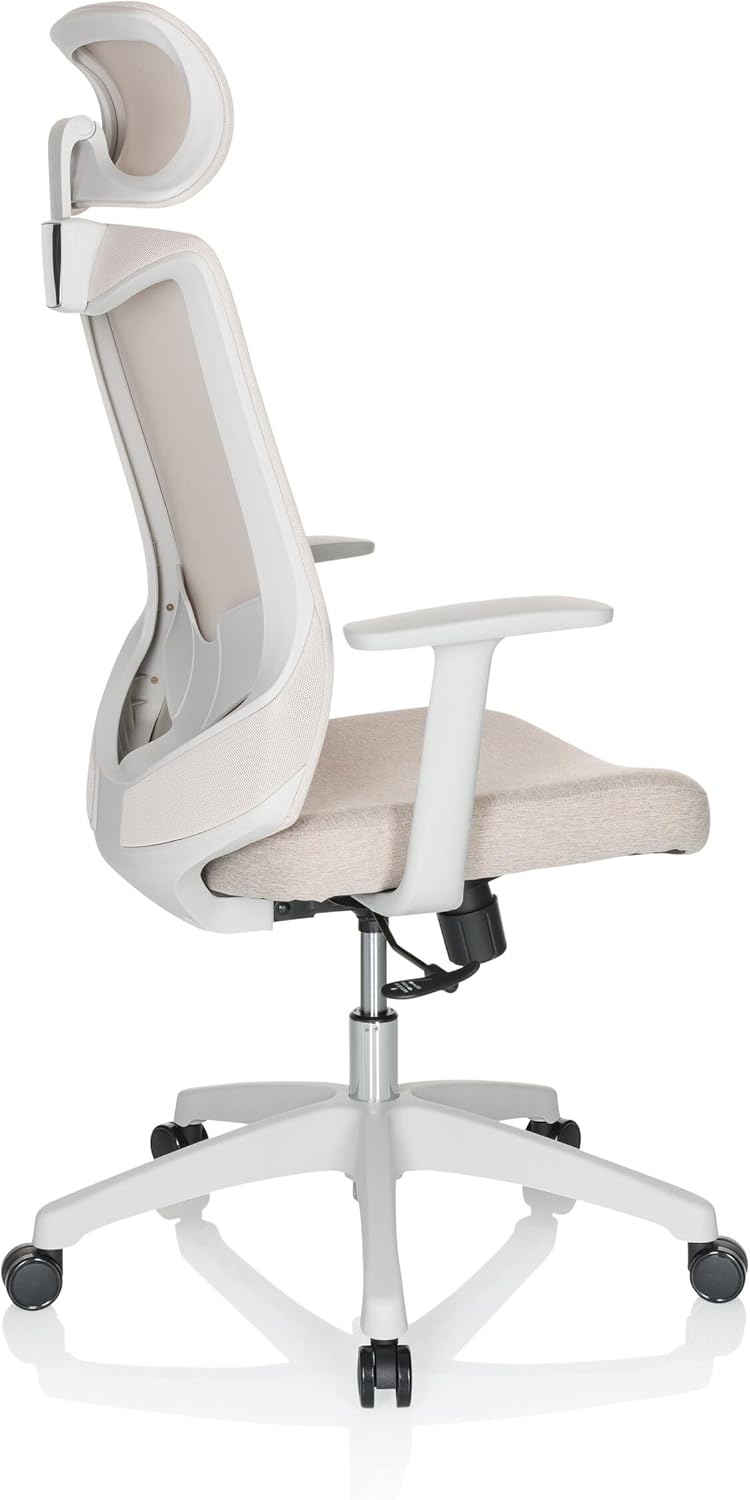 hjh OFFICE Thuisgebruik bureaustoel MIKEO W stof/netstof Beige