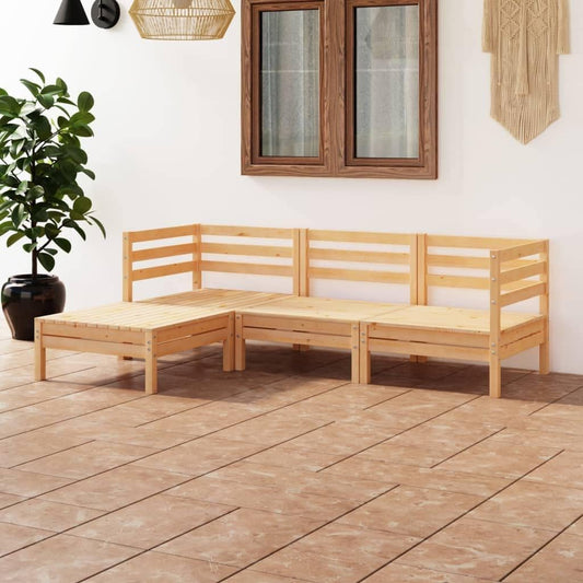 Lounge tuinmeubelen set balkon meubels set tuinlounge set 4-dlg. Tuin Loungeset massief grenen - QUORE