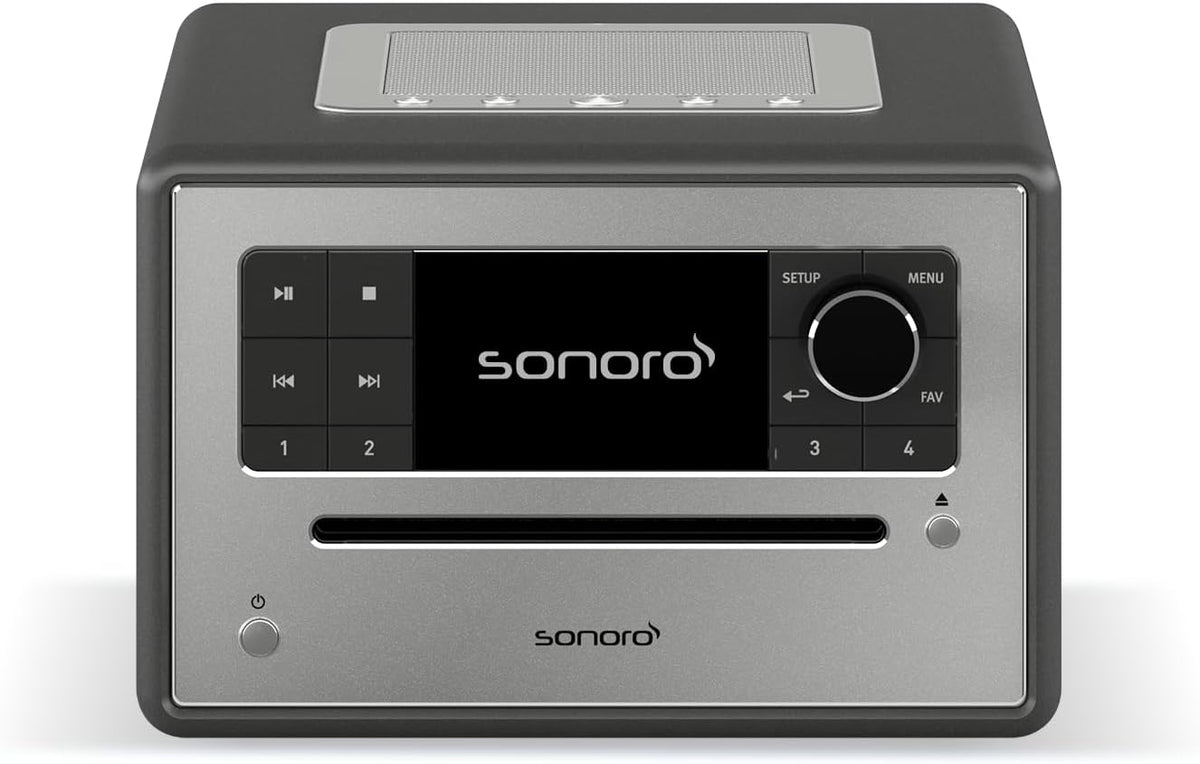 sonoro Elite internetradio met cd-speler (FM, DAB Plus, Podcasts, Spotify, Amazon Music, Deezer), mat grafiet