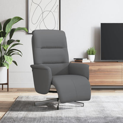 Verstelbare Fauteuil – Relaxstoel – Ligstoel – Lounge Chair – Draaifauteuil – Donkergrijs – Met Voetensteun – 360° Draaibaar – Stoffering 100% Polyester