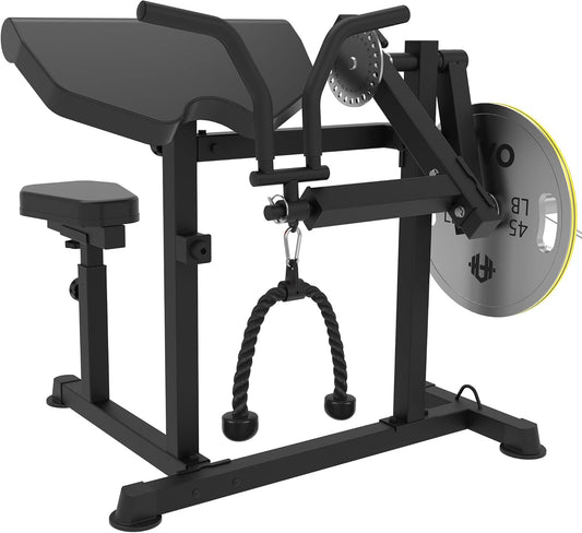 HVO Biceps en Triceps bank: 2-in-1 Verstelbaar Trainingsapparaat voor Biceps Curls en Triceps Extensions – Preacher Curl Bank voor Thuis – Zwart
