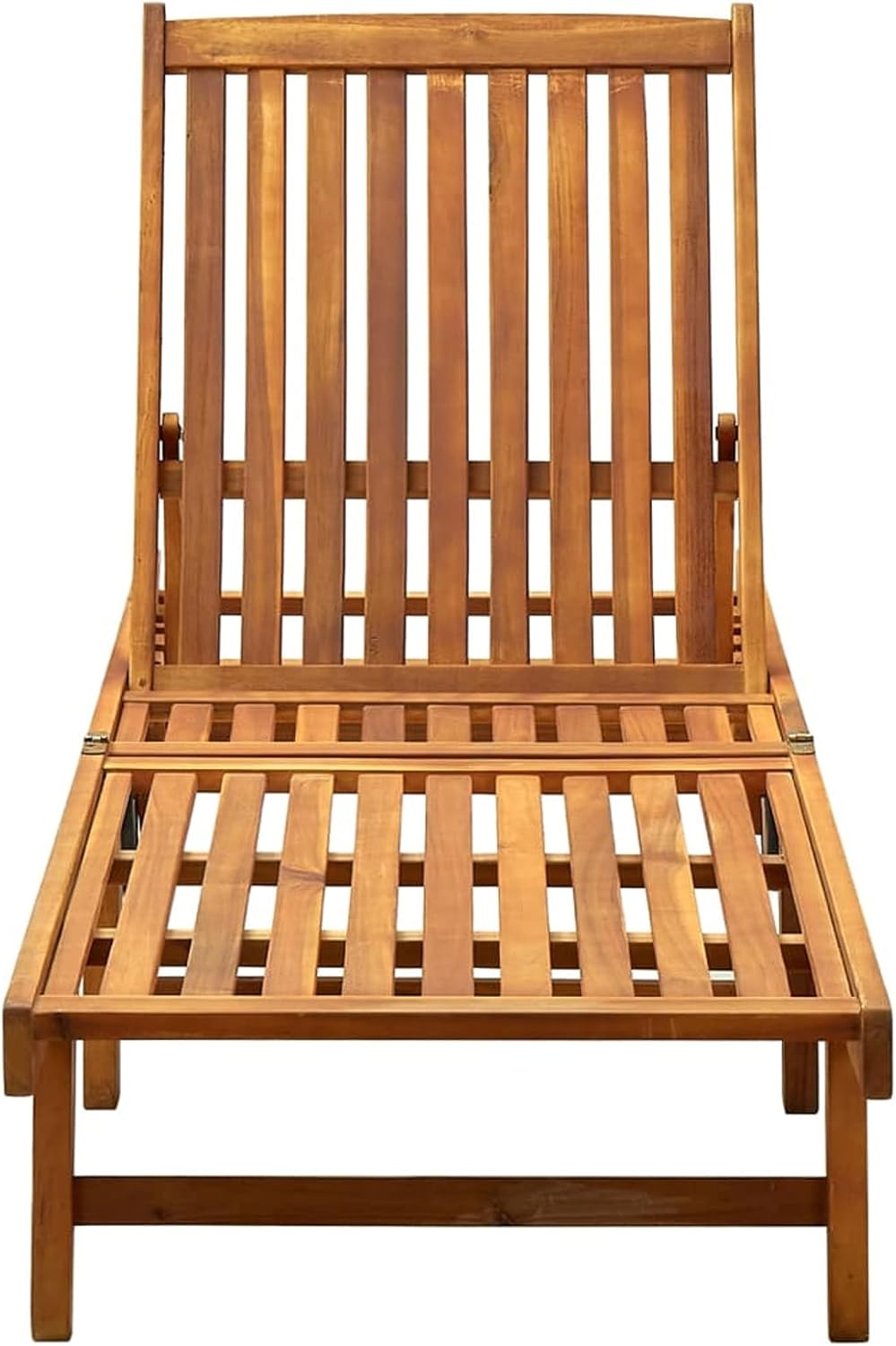 Gecheer Garden Sun Lounger with Solid Acacia Wood Cushion, Sun Loungers with Cushion, Outdoor Sun Lounger, Wooden Sun Lounger - QUORE