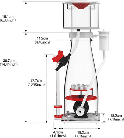 Eiwitafschuimer – Aquarium Skimmer – In-Sump Filter – Proteïne Skimmer – Waterreiniger – Compact Ontwerp – Instelbare DC Pomp 25W