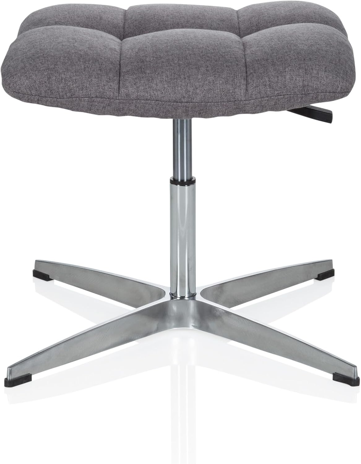 HJH OFFICE 670934 retro kruk SARANTO stof grijs Home-Office kruk in hoogte verstelbaar