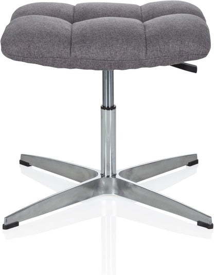 HJH OFFICE 670934 retro kruk SARANTO stof grijs Home-Office kruk in hoogte verstelbaar