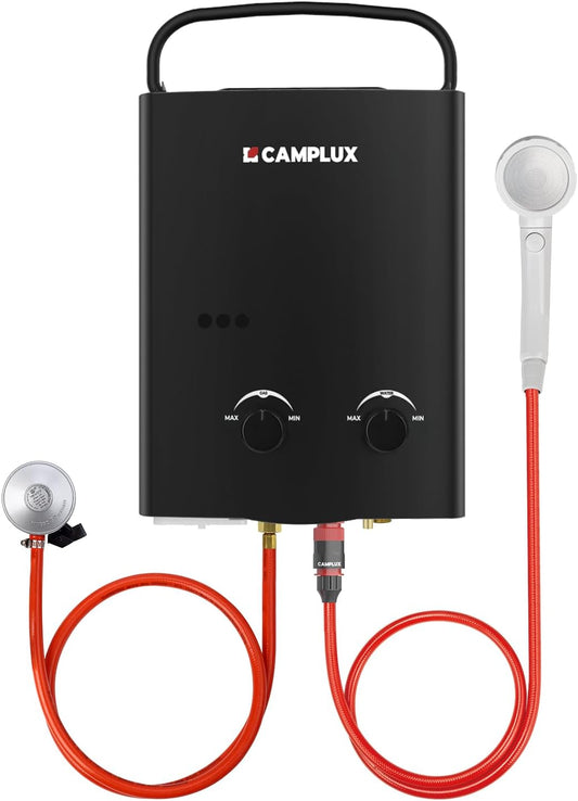 CAMPLUX AY132B 5 L/min Gas Boiler met Verstelbare Handgreep voor Buitendouche/Campers, Butaan (28-30mbar)/ Propaan (37 mbar)