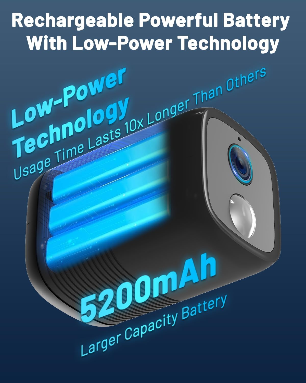 UCOCARE Spionagecamera draadloos 2-delig, op 5200 mAh batterij, 1080P HD, 160 graden, 10 m nachtzicht, Ondersteunt SD/Cloud