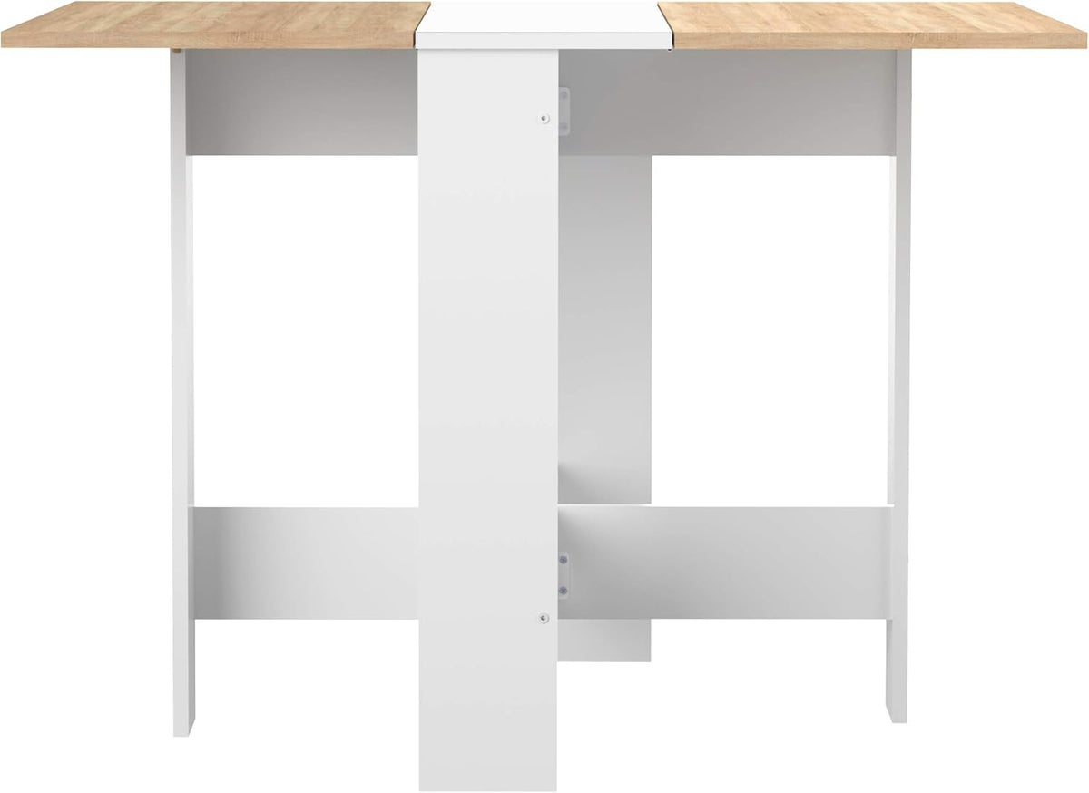 Symbiosis Trick B2 tafel, hout veredeld, blanc/chêne naturel, 73,4 x 103 x 76 cm