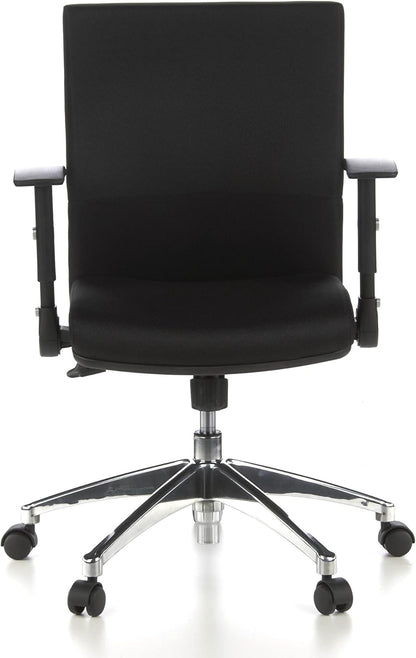 HJH Office Laguna Pro Professionele bureaustoel van stof, zwart, ergonomische draaistoel, inklapbare armleuningen, in hoogte verstelbaar