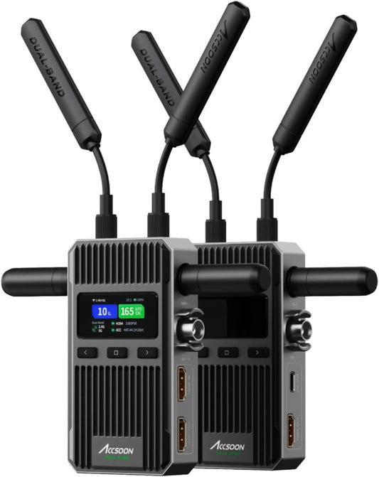 Accsoon CineView 2 SDI draadloos videotransmissiesysteem SDI HDMI-latentie minder dan 50 ms 2,4 GHz 5 GHz 450 m 1080P 60 fps IOS Android-zenderontvanger UVC Live streaming.