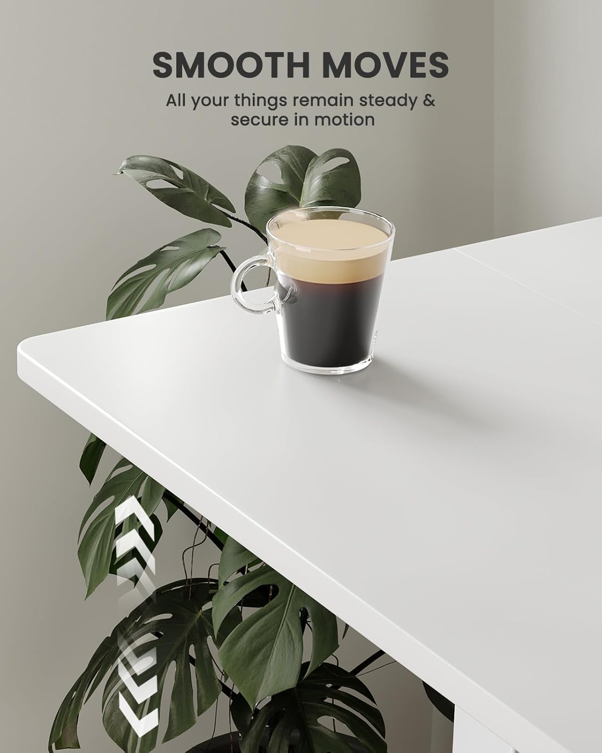 ErGear Sta-Bureau, 100 x 60 cm Hoogte Verstelbaar Elektrisch Zit-Sta Bureau Met Splitplank, Rugzakhaak en Slim Paneel Met 4 Geheugenstanden, Thuiskantoor