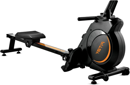 Rowing machine for home - Rowing machine with adjustable magnetic resistance - Rowing machine with 16 resistance levels - Collapsible - 150 kg load - LCD monitor - Black - QUORE