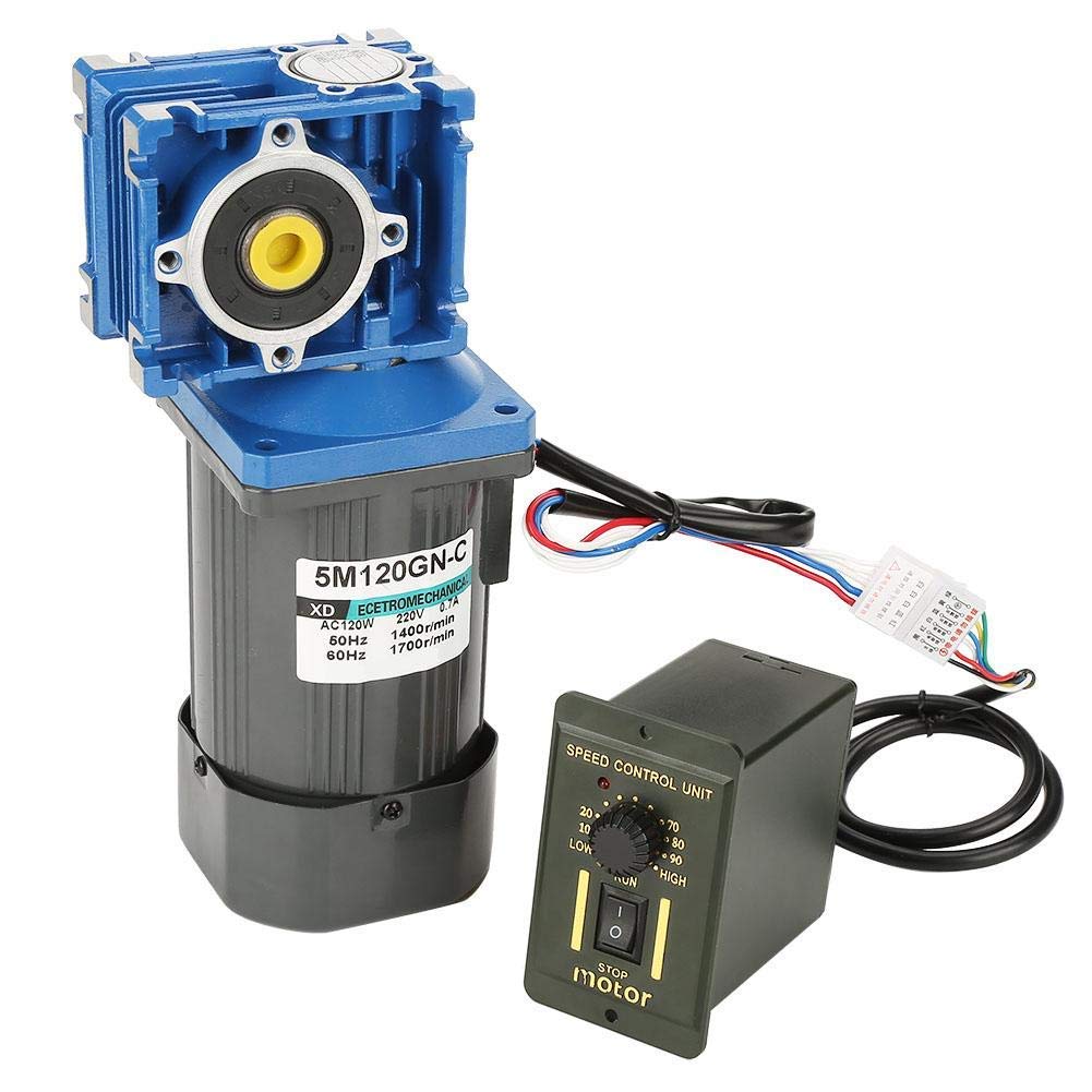 Wormwielmotor – Wormmotor – Tandwielmotor – AC Motor – Snelheidsreductor – 120W 1400 RPM – Zelfremmend Met Instelbare Snelheid En Draairichting