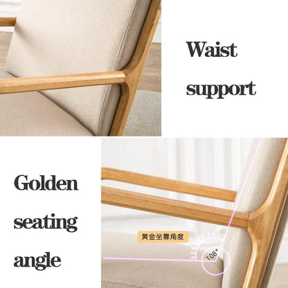 Armchair Chair,Armchair Accent Sofa Chairs Wooden Modern Lounge Armchair,Elegant Upholstered Lounge Chair For Living Room,Bedroom,Linen Fabric Padded Reading Chair Side Chair