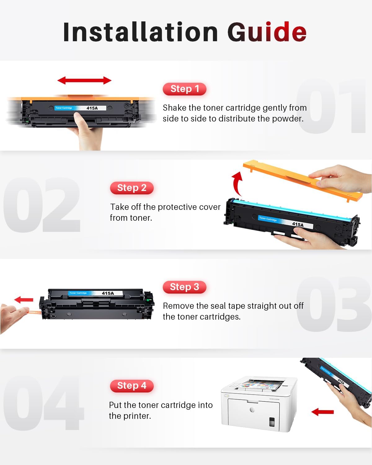 Toner 415A Multipack – Tonercartridge – Printercartridge – Inktcartridge – Kleurentoner – Compatibele Chip – Hoge Paginaopbrengst Tot 2400 Pagina’s