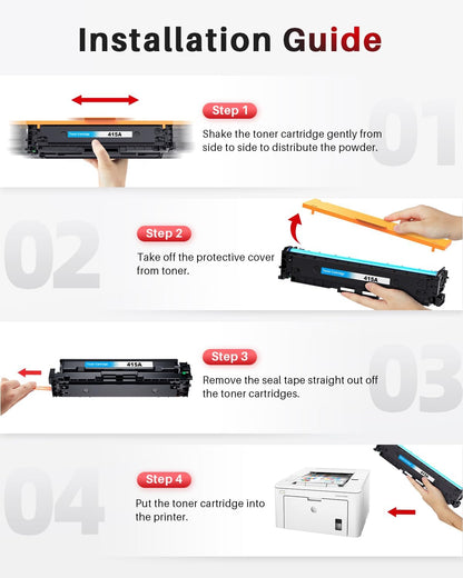 Toner 415A Multipack – Tonercartridge – Printercartridge – Inktcartridge – Kleurentoner – Compatibele Chip – Hoge Paginaopbrengst Tot 2400 Pagina’s